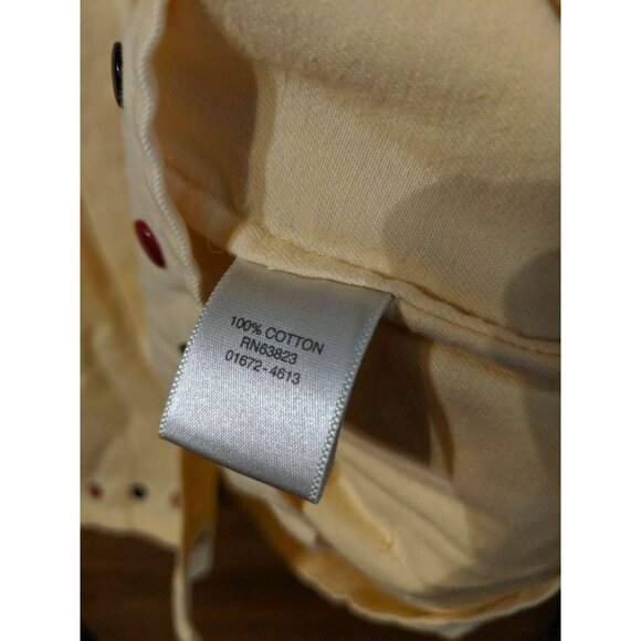 Christopher & Banks CJ Jacket Size L Large Lightweight Yellow Fun Snaps 3/4 Sl - Picture 5 of 6